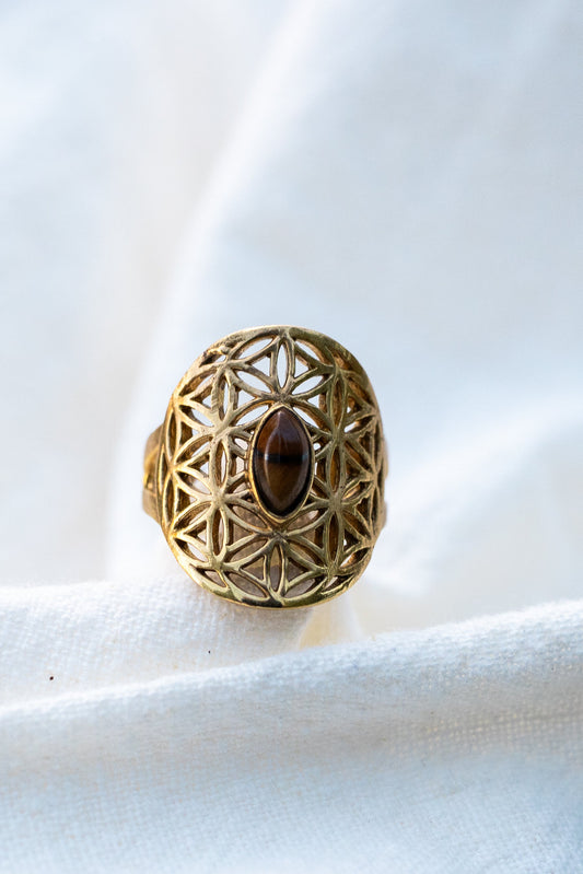 Messingring mit Kristall