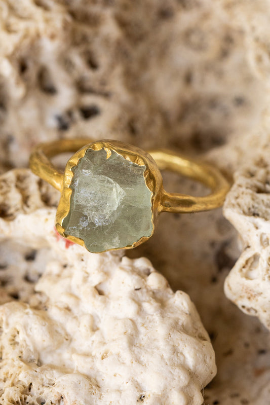 Raw Aquamarine Ring