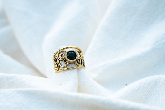 Messingring mit Edelstein