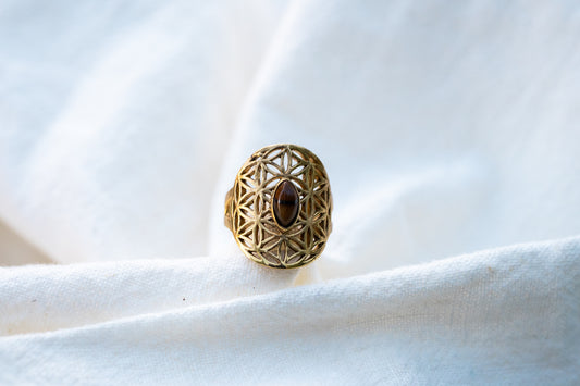 Messingring mit Kristall