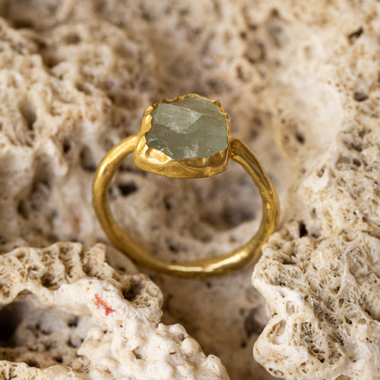 Raw Aquamarine Ring